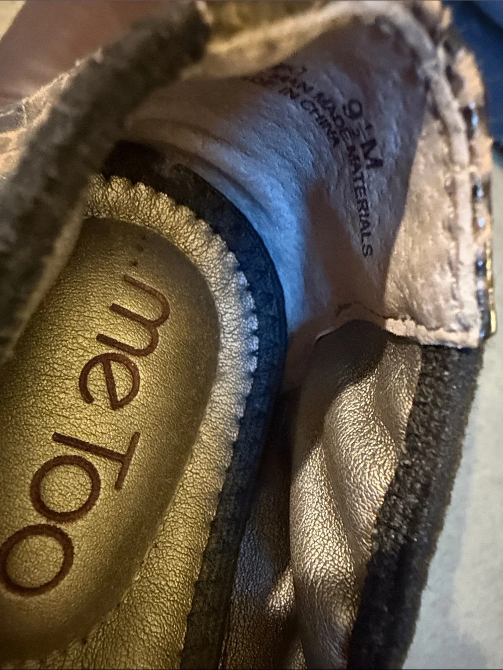ME TOO skin ballet flats with silver  Horse bit Detail